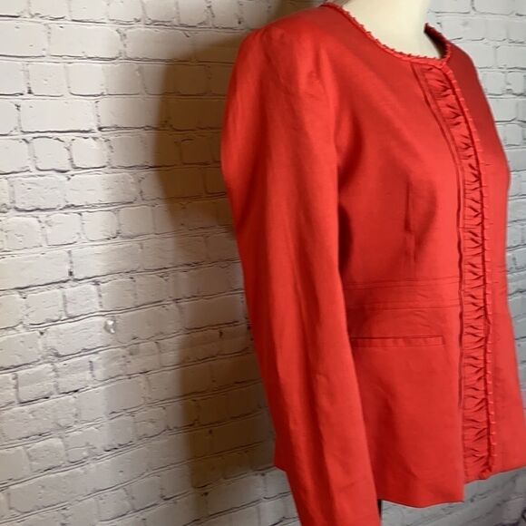 Elie Tahari Linen Blend Snap Front Long Jacket M‎ - Picture 4 of 15